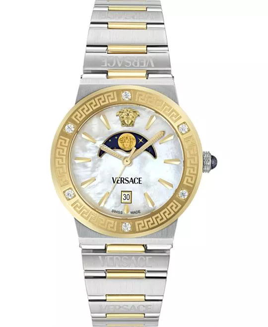 Versace Greca Logo Moonphase Diamond Watch 38mm