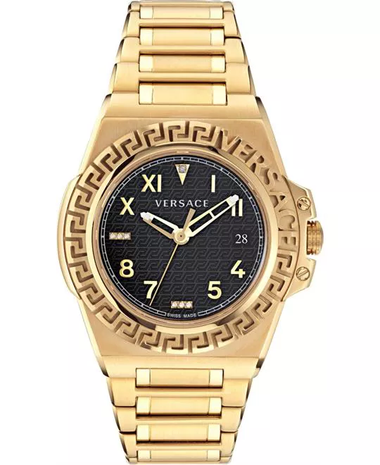 Versace Greca Reaction Diamond Watch 44mm