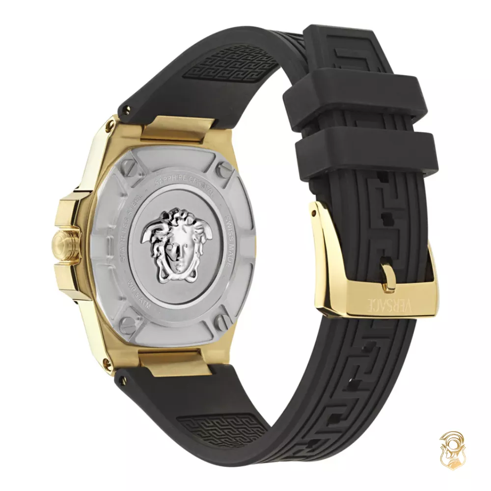 Versace Greca Reaction Silicone Black Watch 38mm