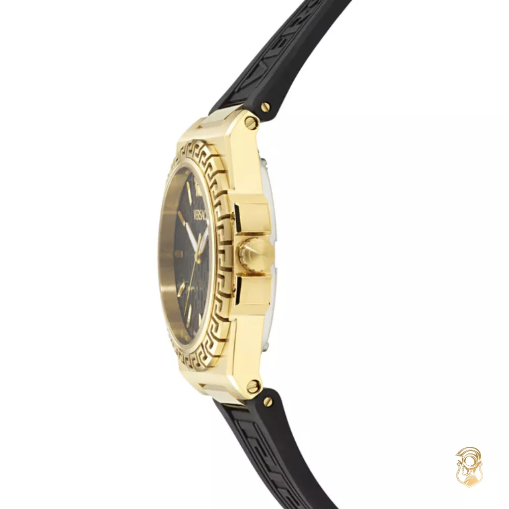 Versace Greca Reaction Silicone Black Watch 38mm