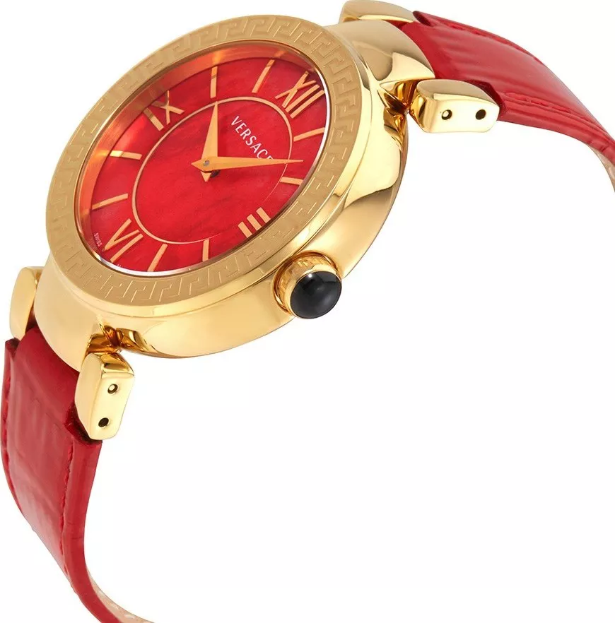 Versace Leda Red Dial Ladies Watch 38mm