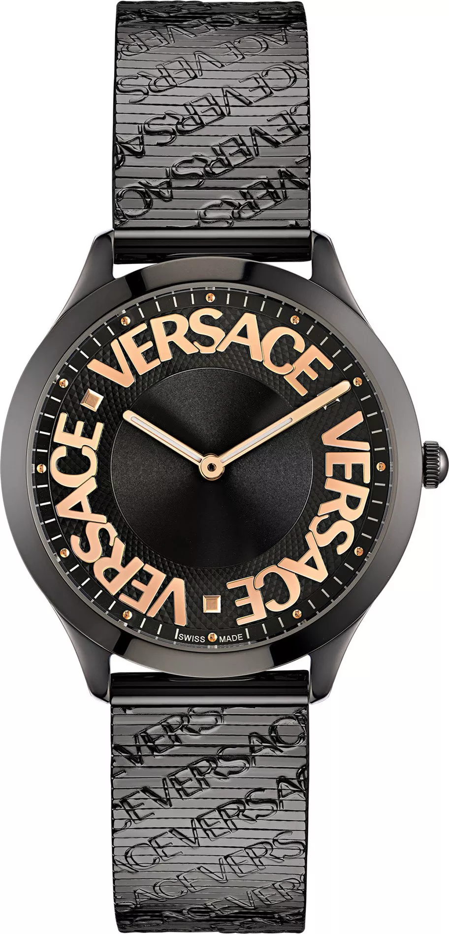 MSP: 97840 Versace Logo Halo Leather Watch 38mm 19,918,000