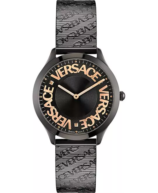 Versace Logo Halo Leather Watch 38mm