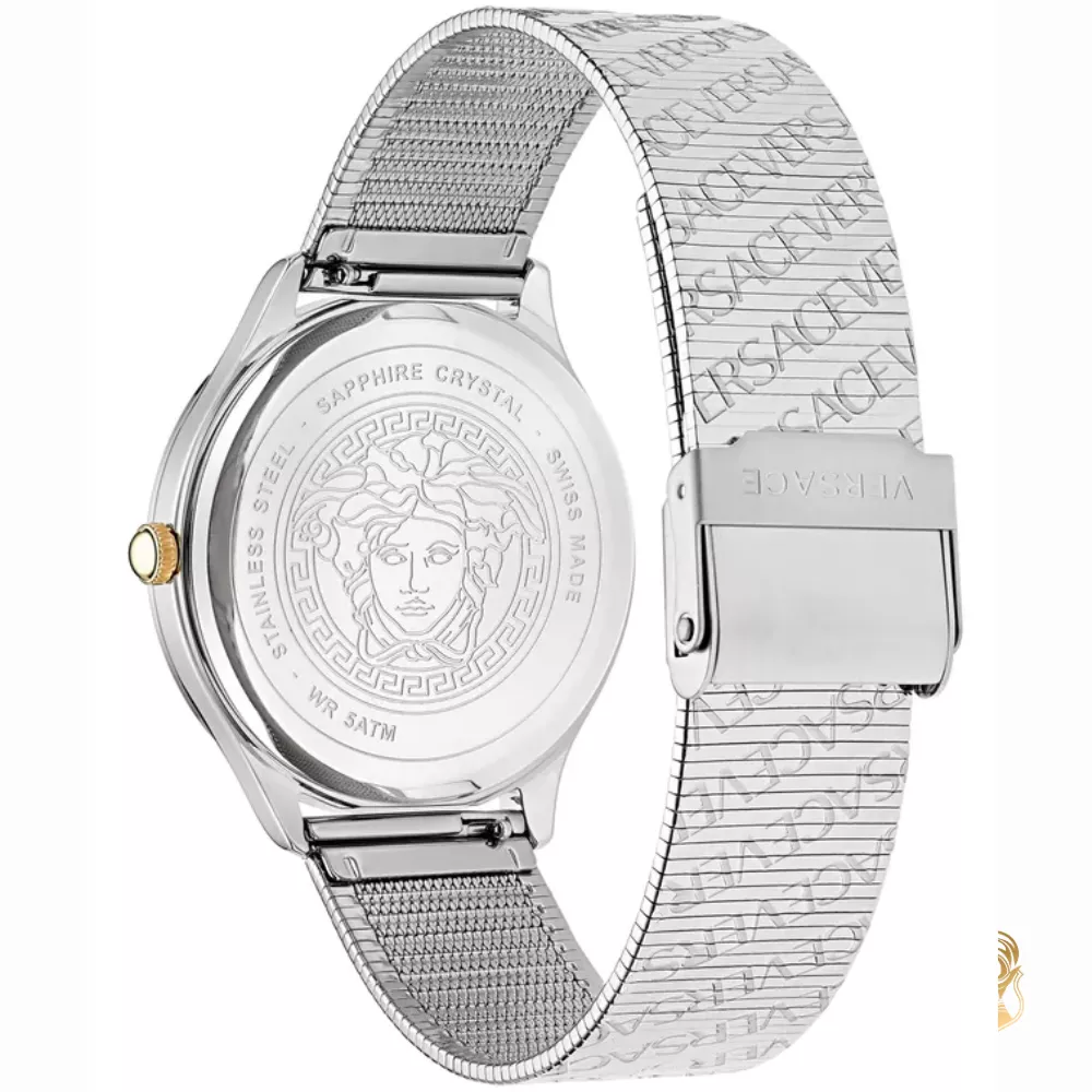 Versace Logo Halo Silver Tone Watch 38mm