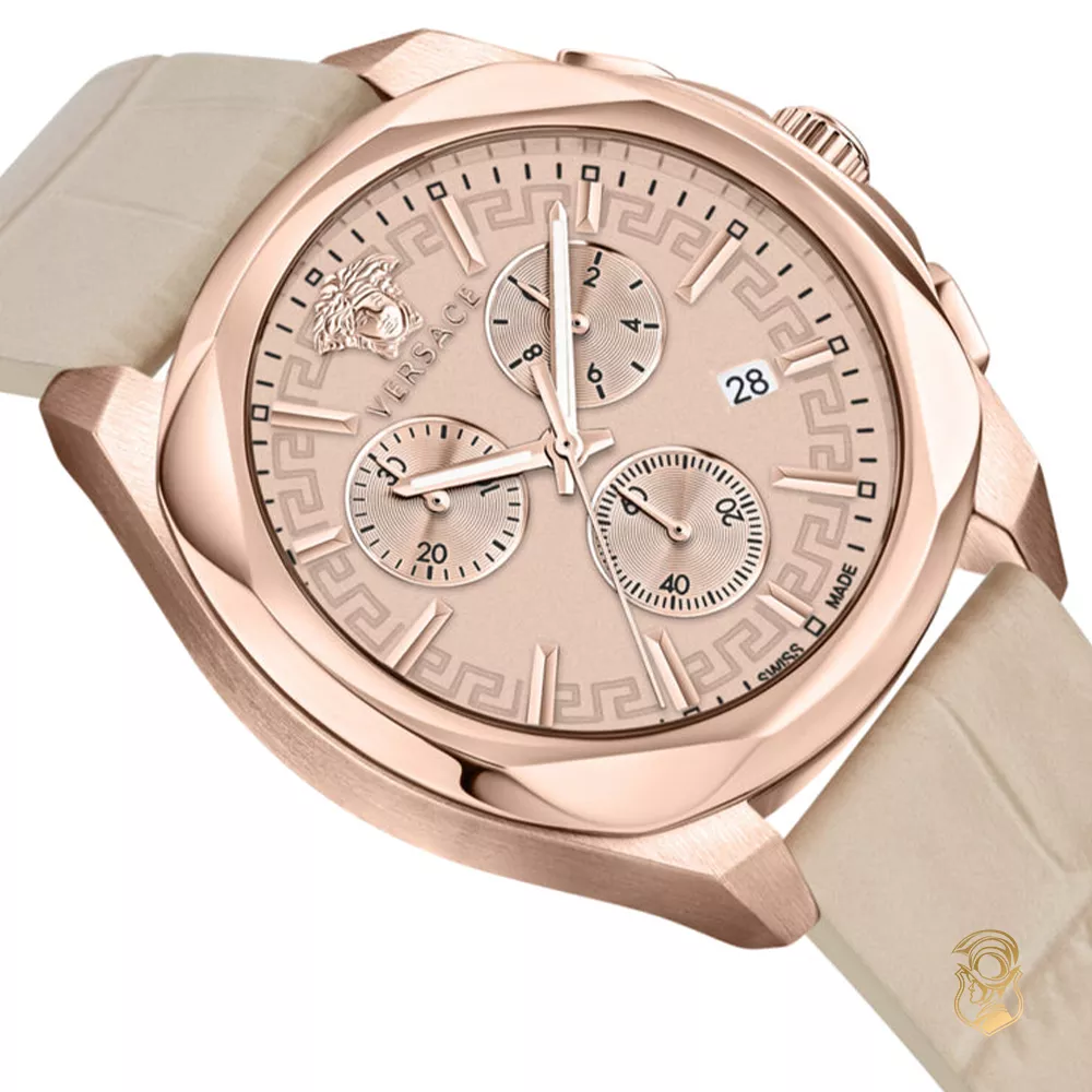 Versace Medusa Chrono Leather Watch 40mm