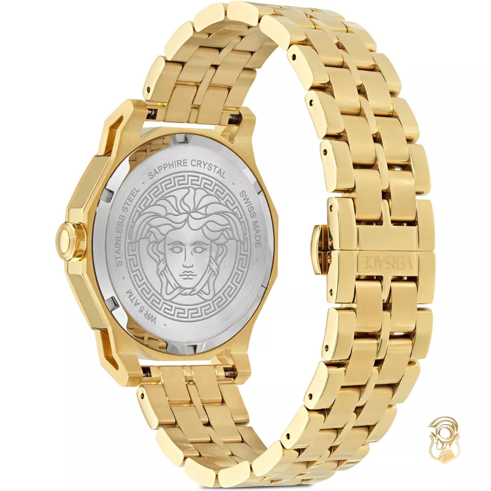 Versace Medusa Deco Gold Tone Watch 43 mm