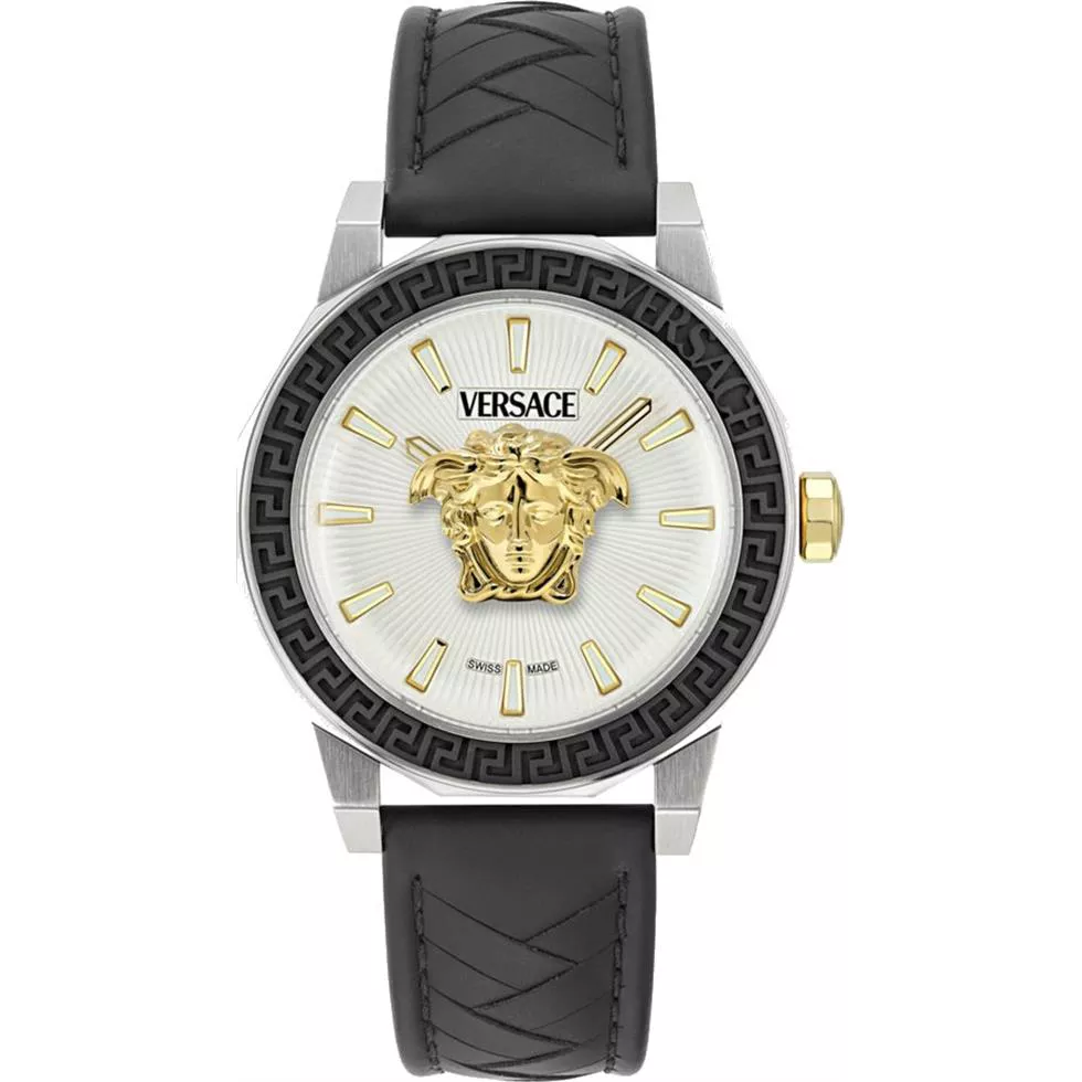 Versace Medusa Deco Leather Men Watch 43mm