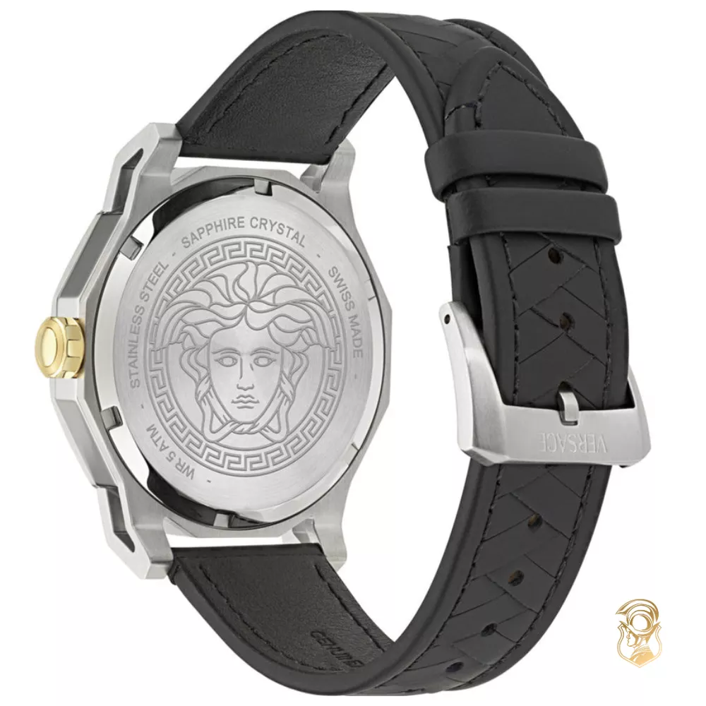 Versace Medusa Deco Leather Men Watch 43mm