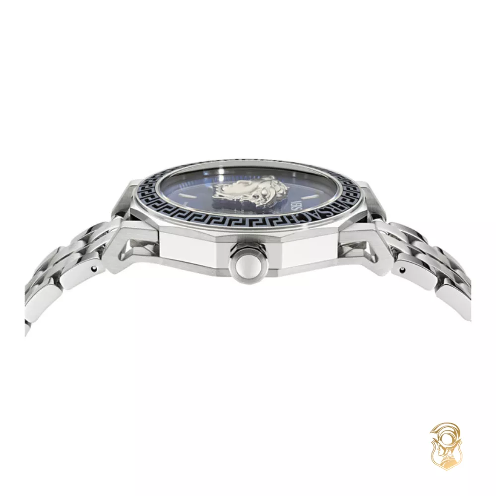 Versace Medusa Deco Silver Tone Watch 43mm