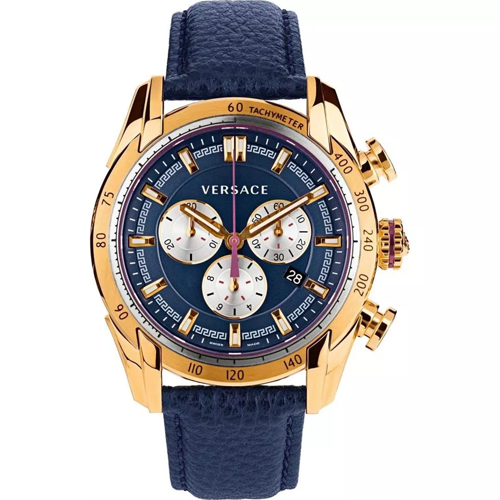 Versace V-Ray Chronograph Gold Watch 44mm