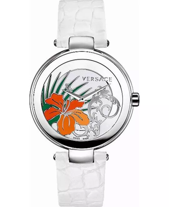 Versace Mystique White Leather Watch 38mm