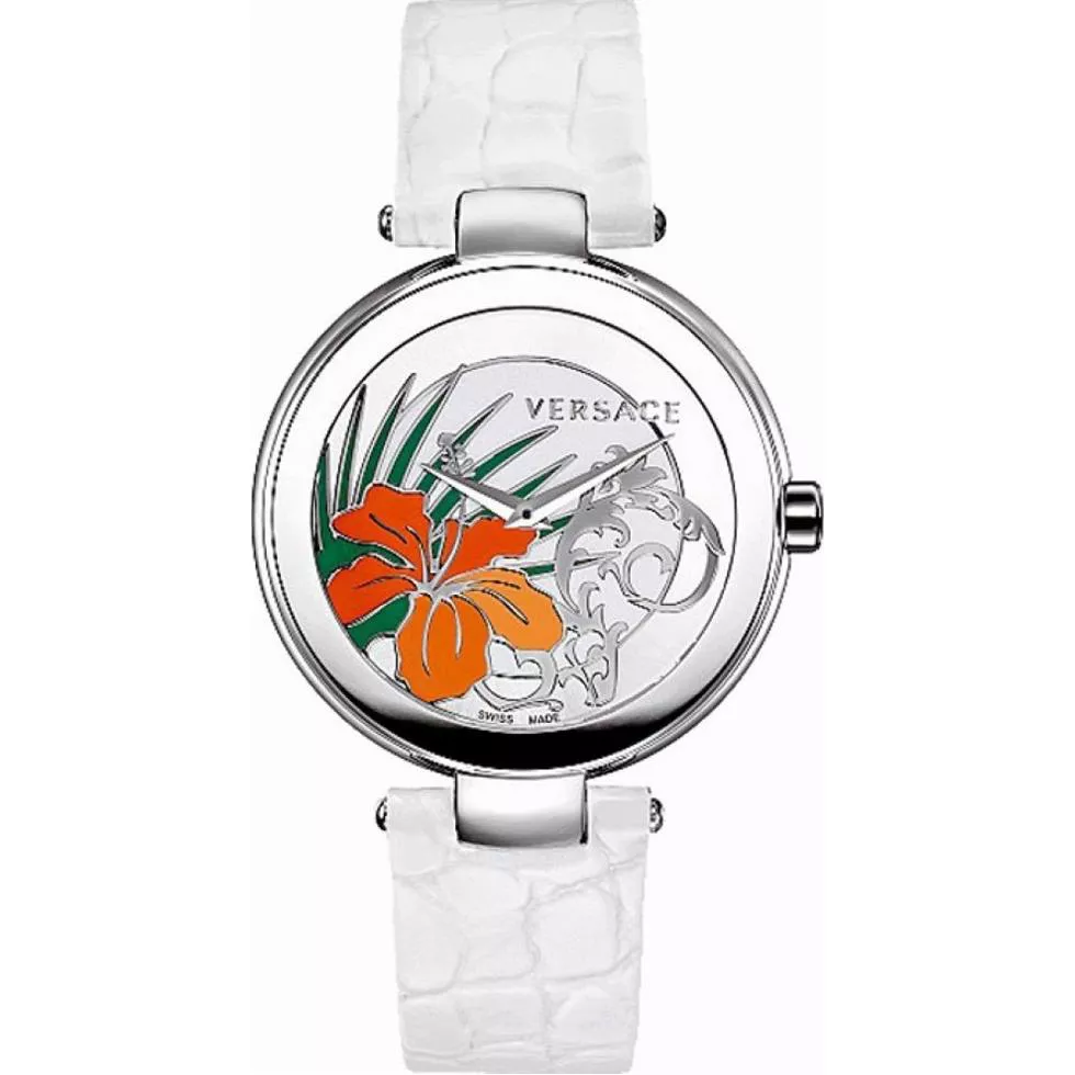 Versace Mystique White Leather Watch 38mm