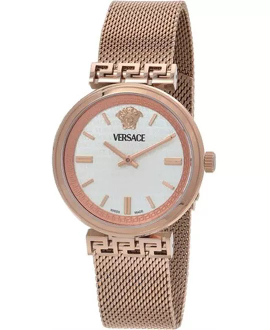 Versace Mythos Quartz Silver Dial Watch 36mm