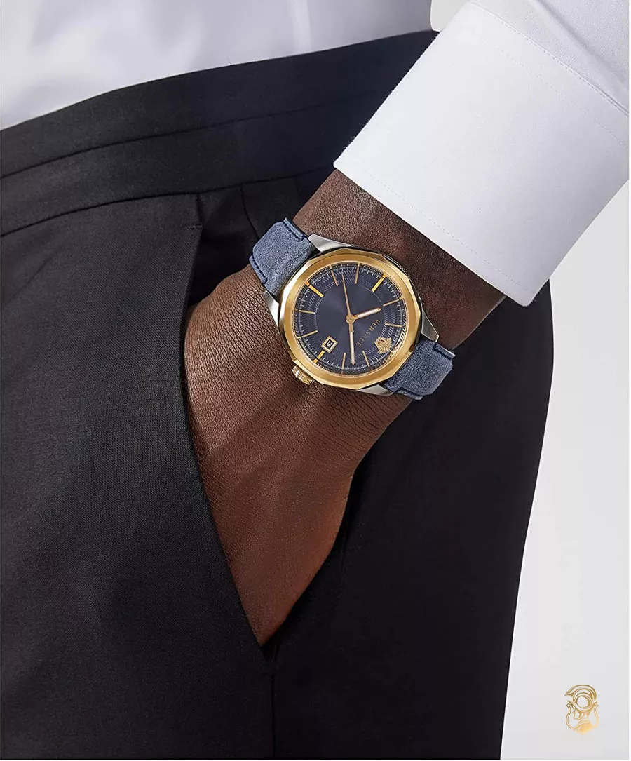 Versace Navy Glaze Watch 43mm