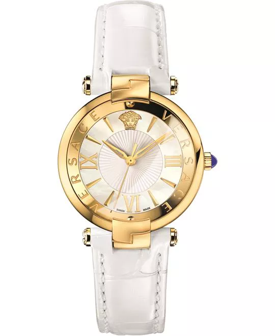 Versace RÊVIVE WHITE SHINY LEATHER WATCH 35MM