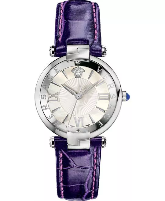 Versace Rêvive Violet Leather Watch 35mm