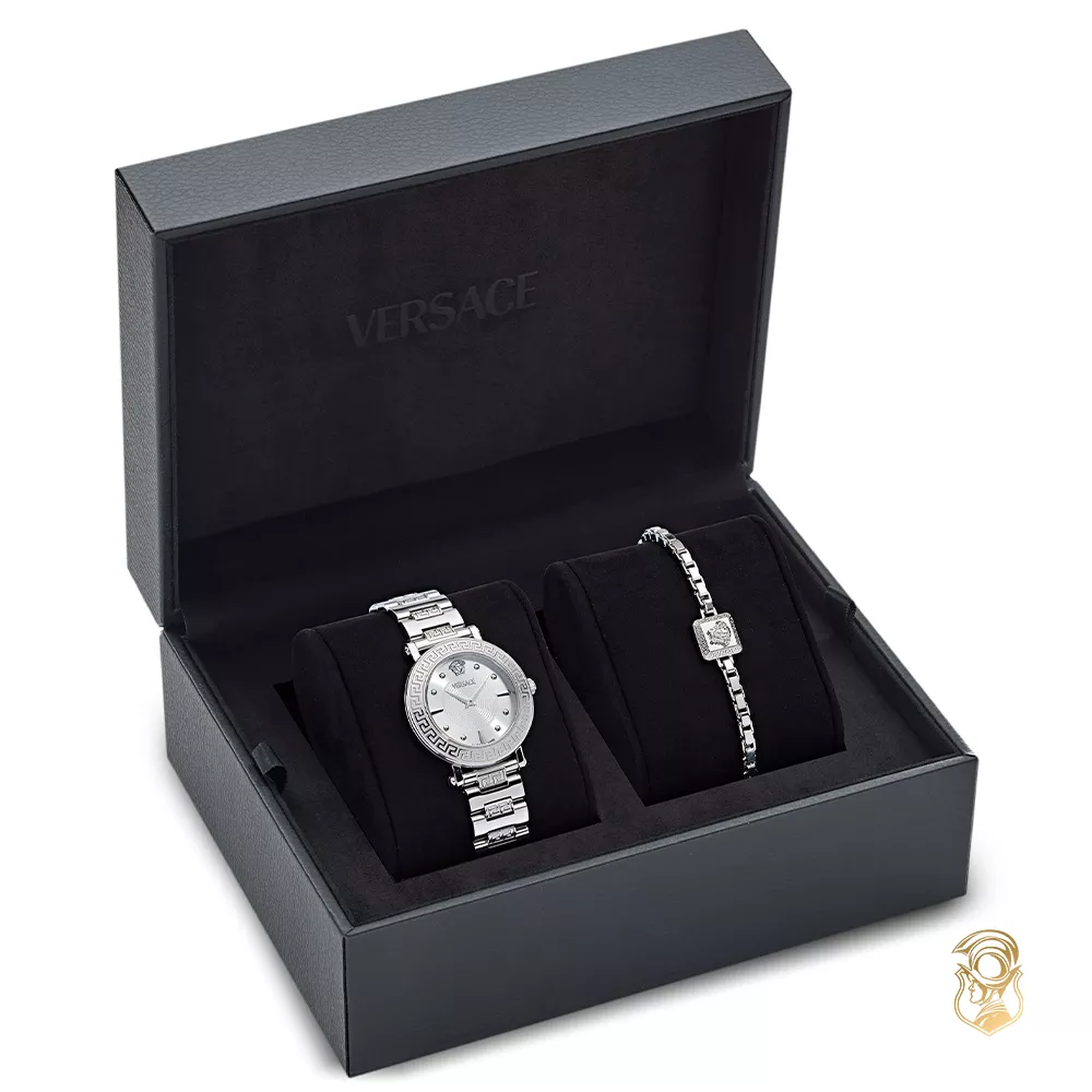 Versace Ronda Silver Watch Set 35mm