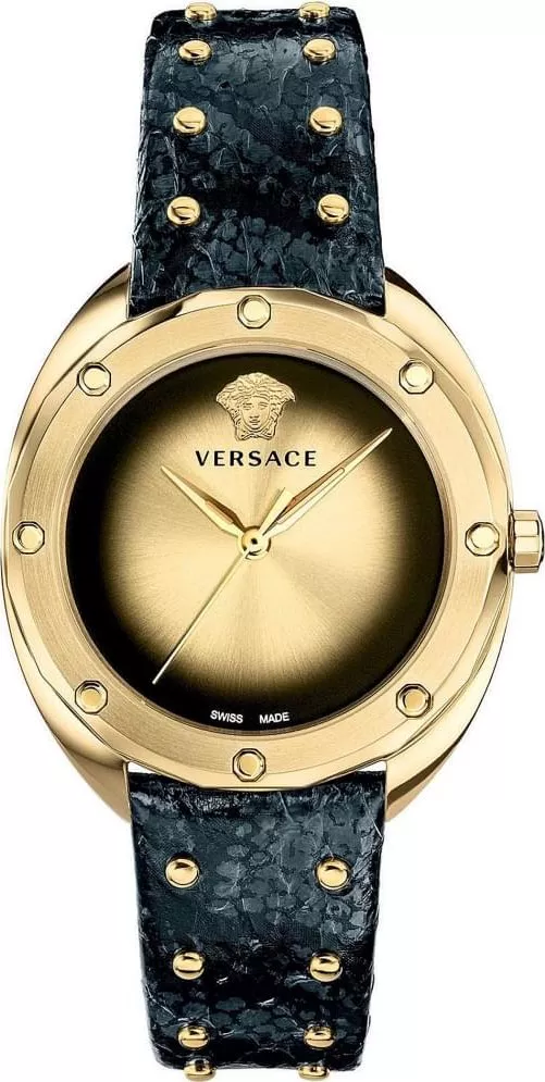 đồng hồ Versace Shadov Black Elaphe Watch 38mm