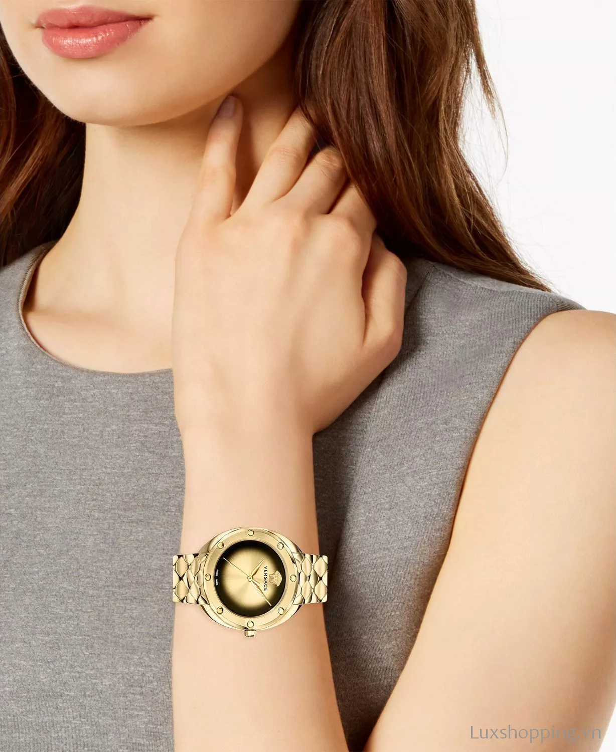 Versace Shadov Gold-Tone Watch 38mm