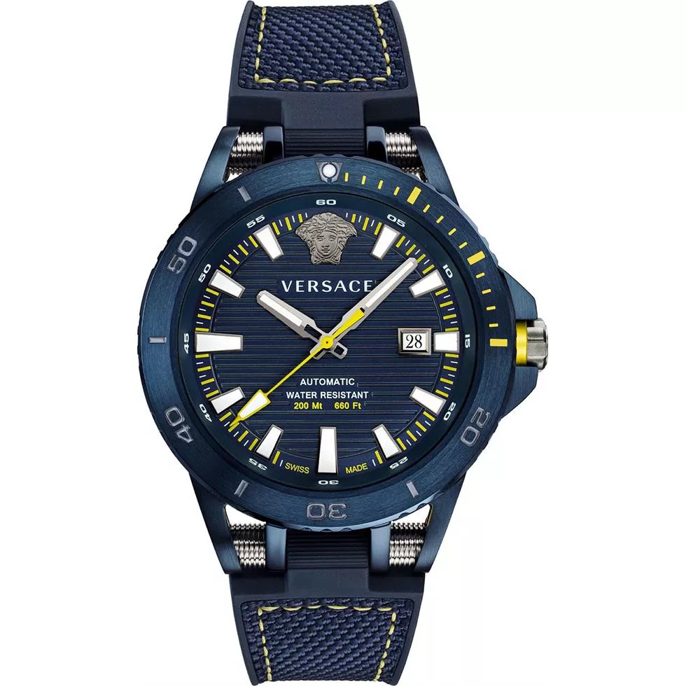 Versace Sport Tech Blue Swiss Automatic Watch 45mm