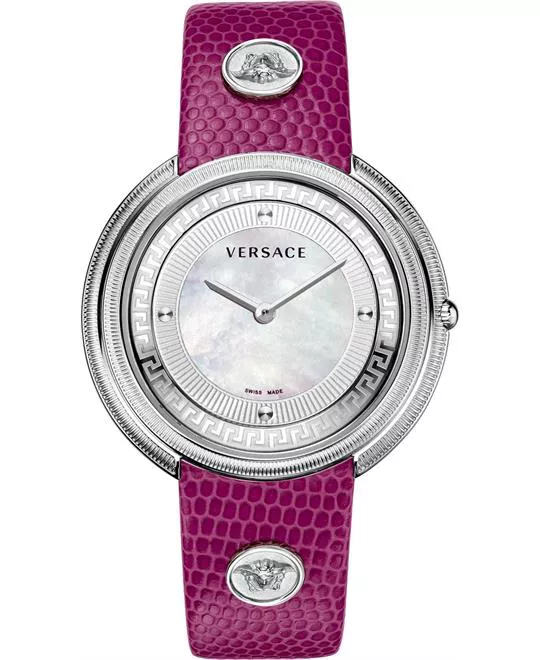 Versace Thea Medusa-Studded Fuchsia Watch 39mm