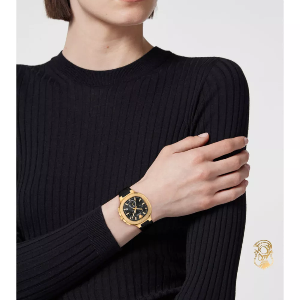 Versace V-Chrono Square Leather Watch 40mm