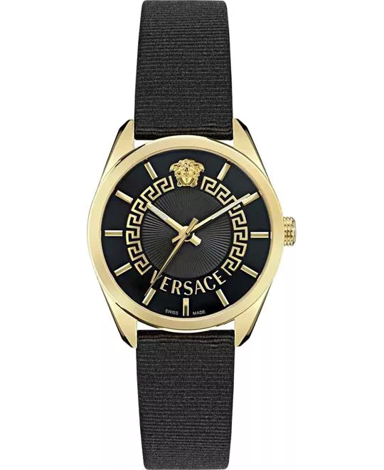 Versace V-Circle Grosgrain Black Watch 36mm