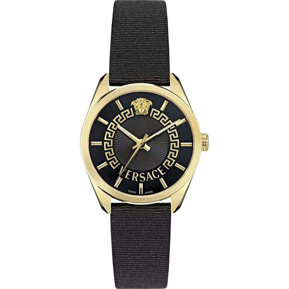 Versace V-Circle Grosgrain Black Watch 36mm