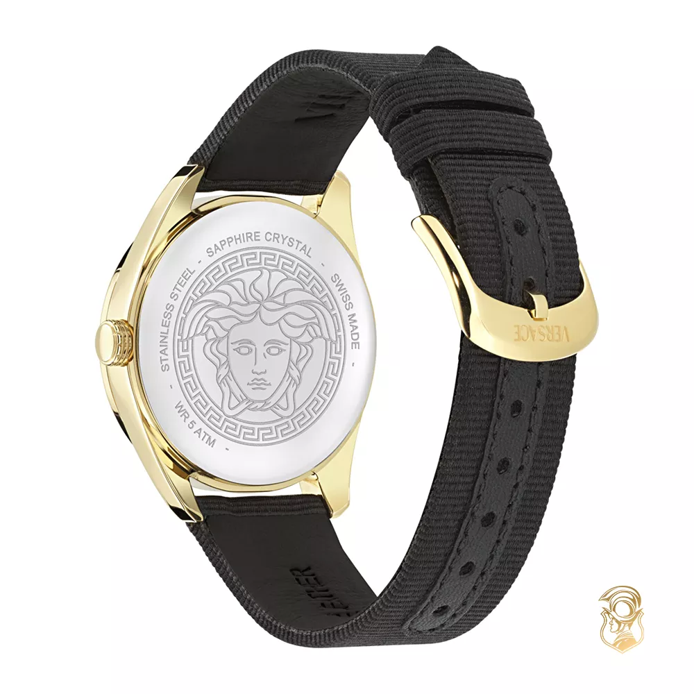 Versace V-Circle Grosgrain Black Watch 36mm