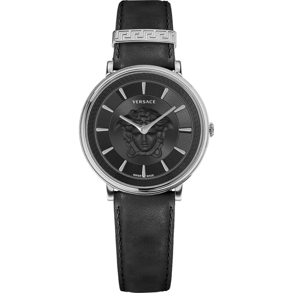 Versace V-Circle Medusa Leather Watch 38mm