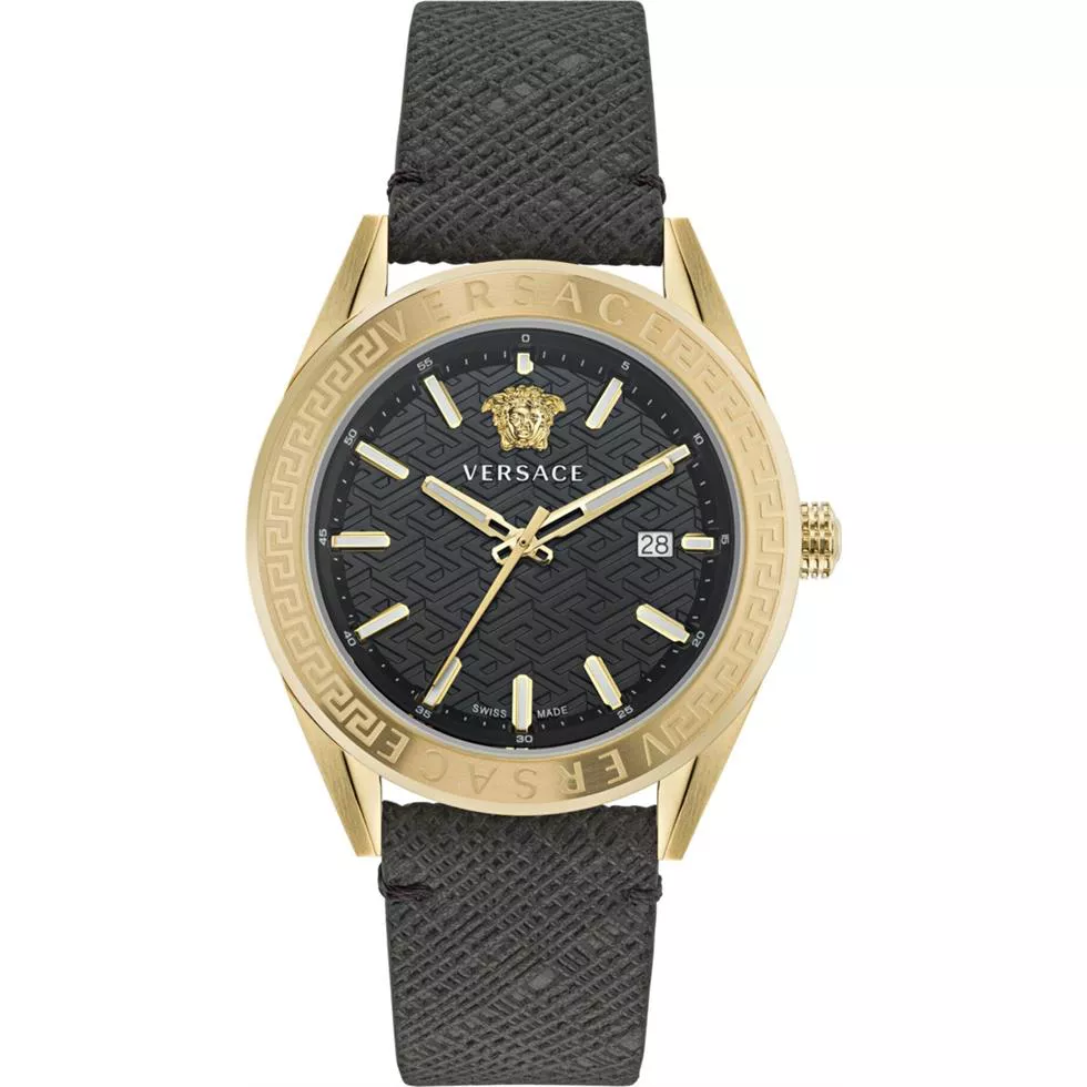 Versace V-Code Leather Watch 42mm