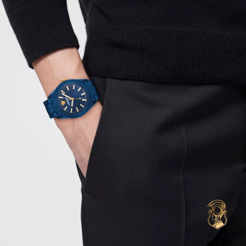 Versace V-Dome Aluminum Bracelet Watch 42mm