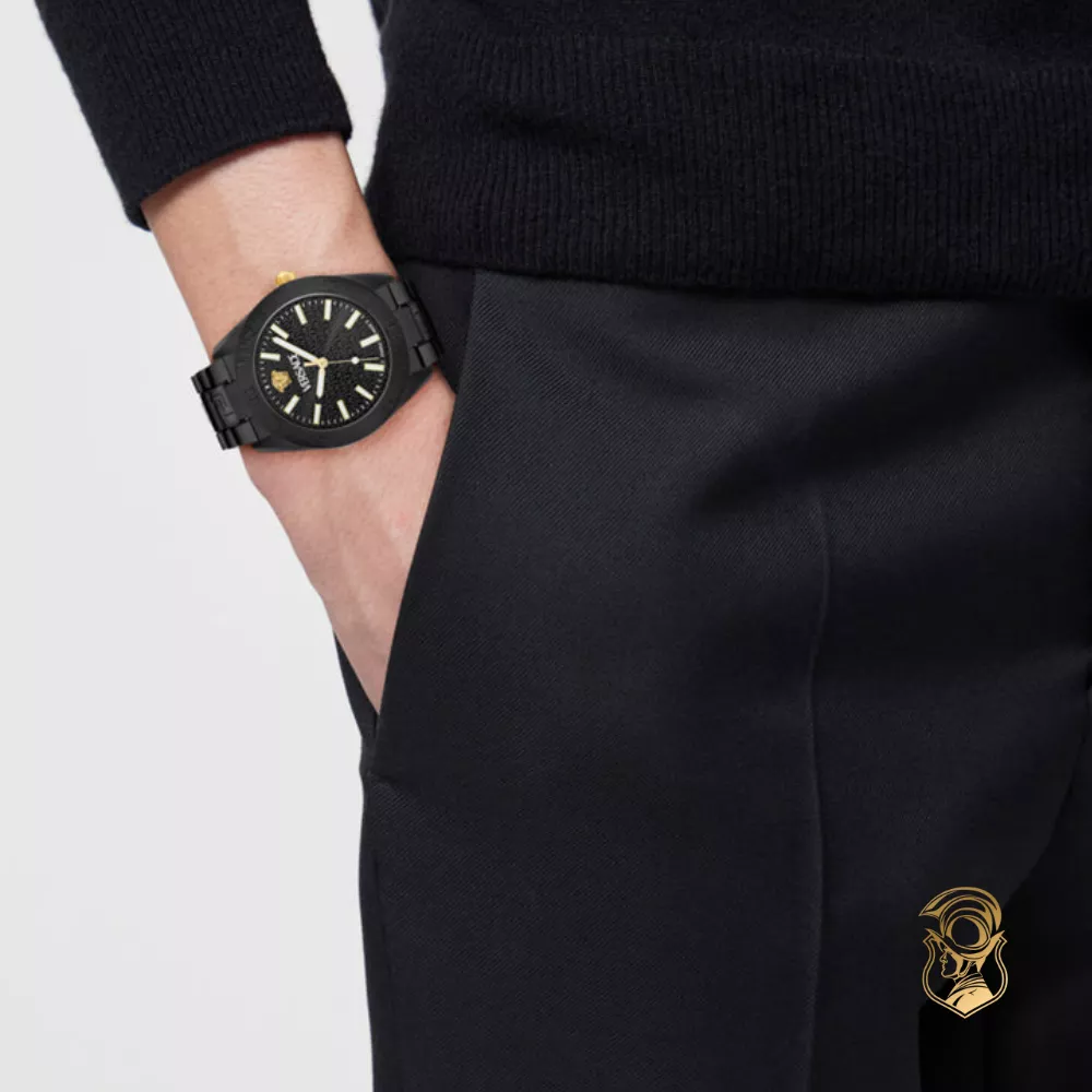 Versace V-Dome Aluminum Bracelet Watch 42mm