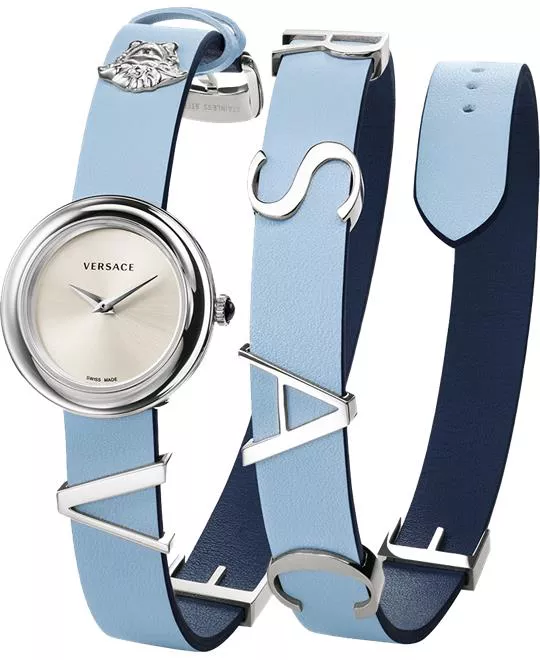 Versace V-FLARE Quartz Leather Watch 28mm