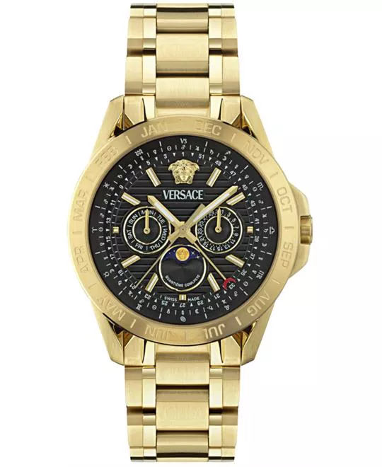 Versace V-Galaxy Moonphase Bracelet Black Watch 43mm