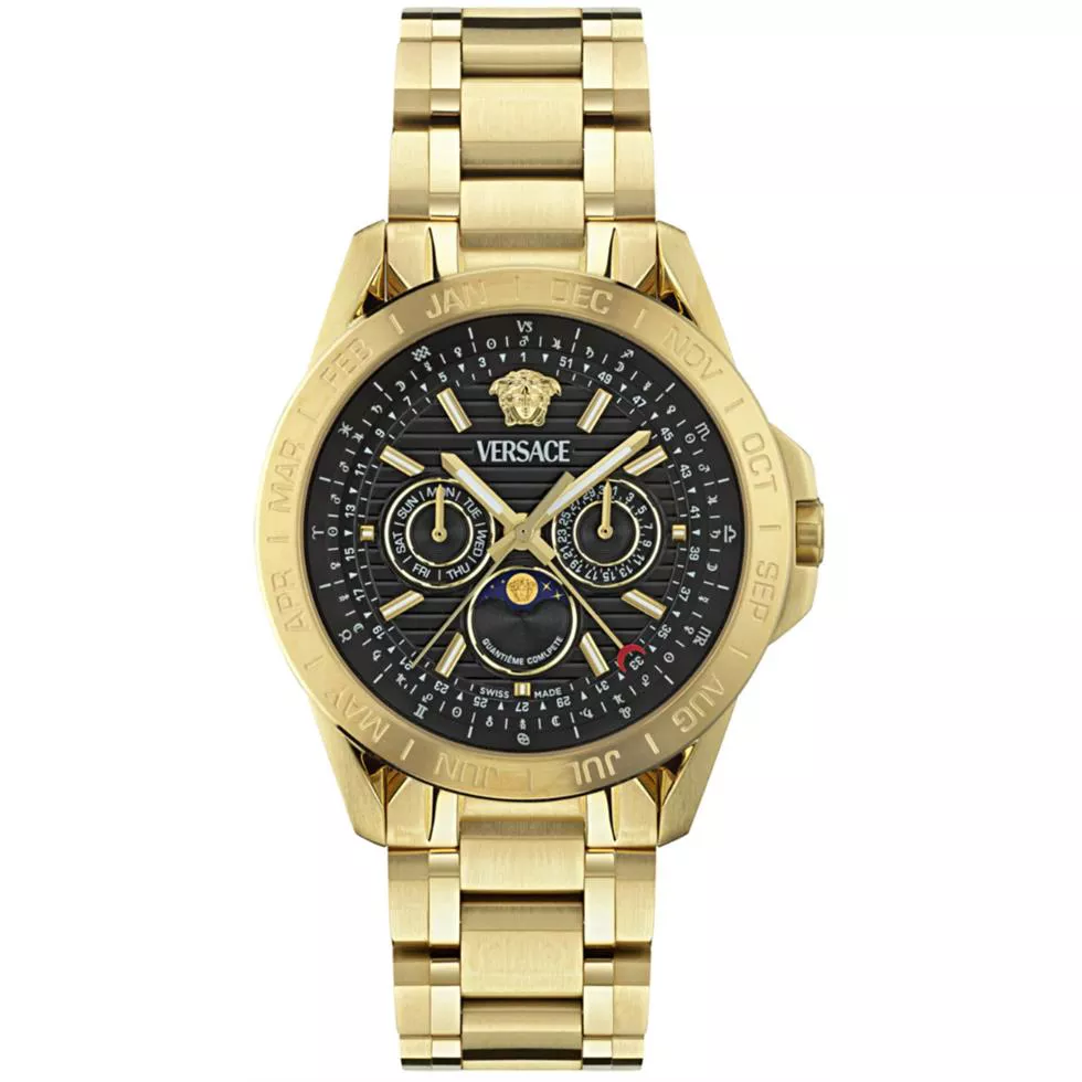 Versace V-Galaxy Moonphase Bracelet Black Watch 43mm