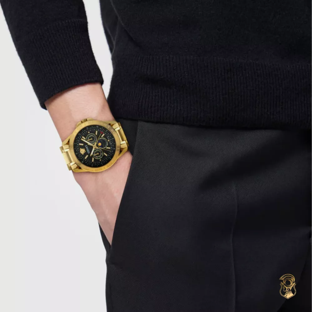 Versace V-Galaxy Moonphase Bracelet Black Watch 43mm