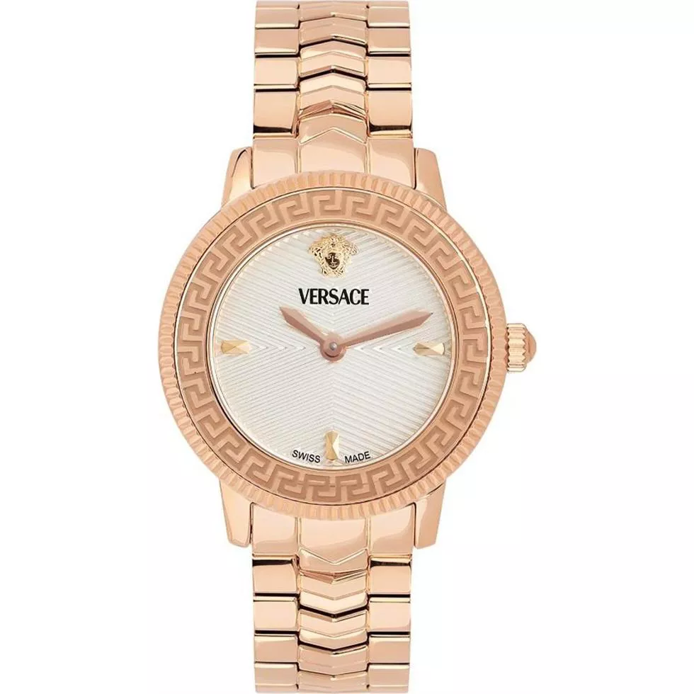Versace V-Icon Quartz White Dial Watch 30mm