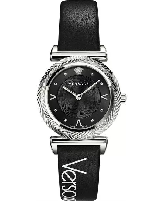 Versace V- Motif Black Swiss Watch 35mm