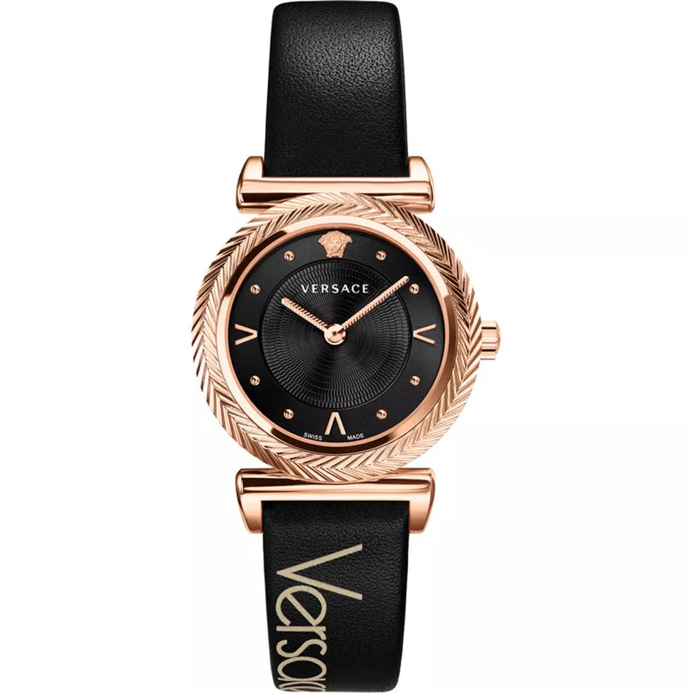 Versace V-Motif Vintage Logo Black Watch 35mm