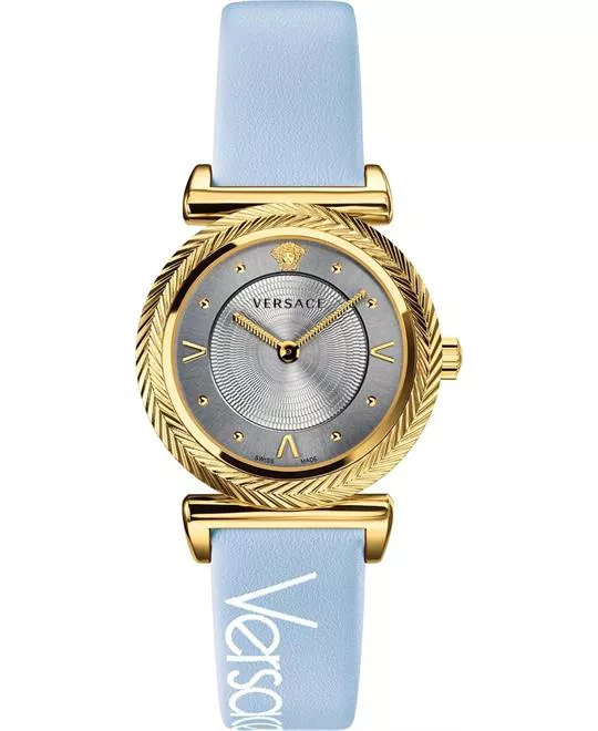 Versace V-Motif Vintage Logo Blue Watch 35mm