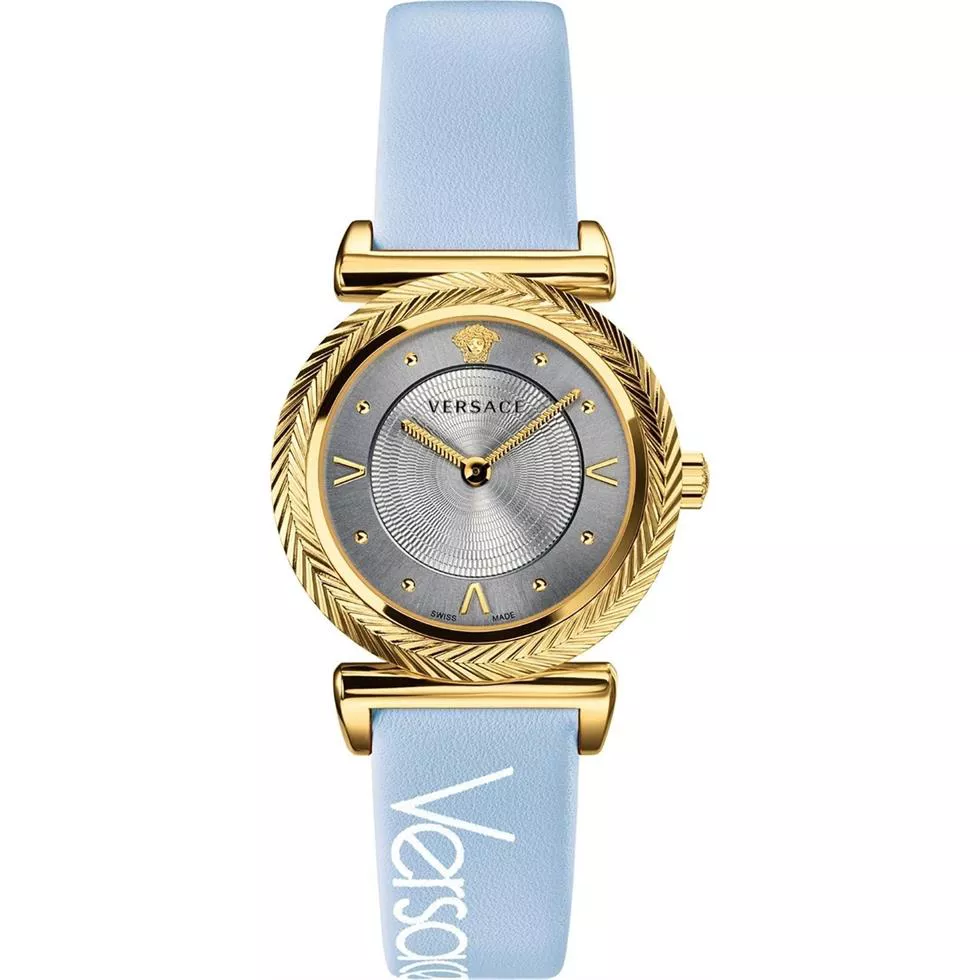 Versace V-Motif Vintage Logo Blue Watch 35mm