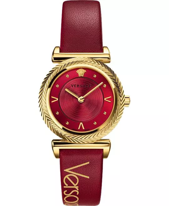Versace V-Motif Vintage Logo Red Watch 35mm