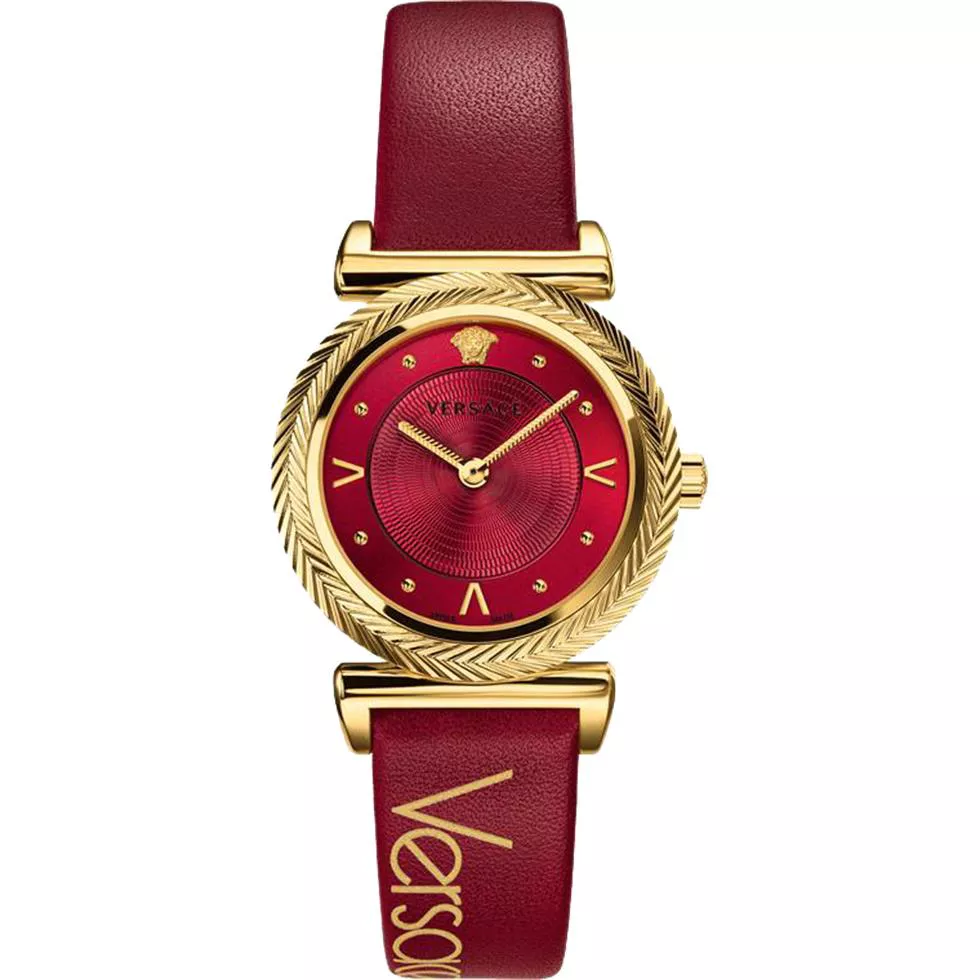 Versace V-Motif Vintage Logo Red Watch 35mm