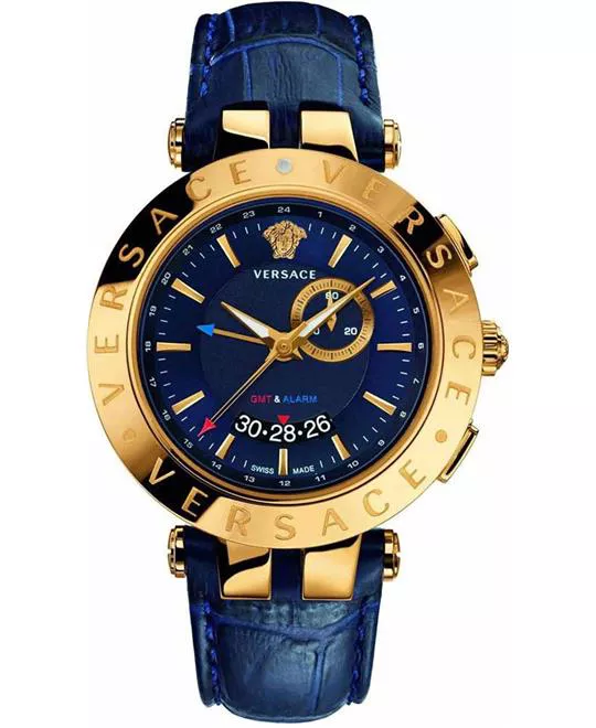 Versace V-Race Get Alarm Blue Watch 46mm