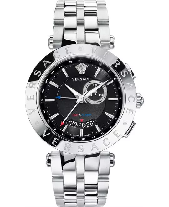 Versace V-Race Date GMT Alarm Watch 46mm