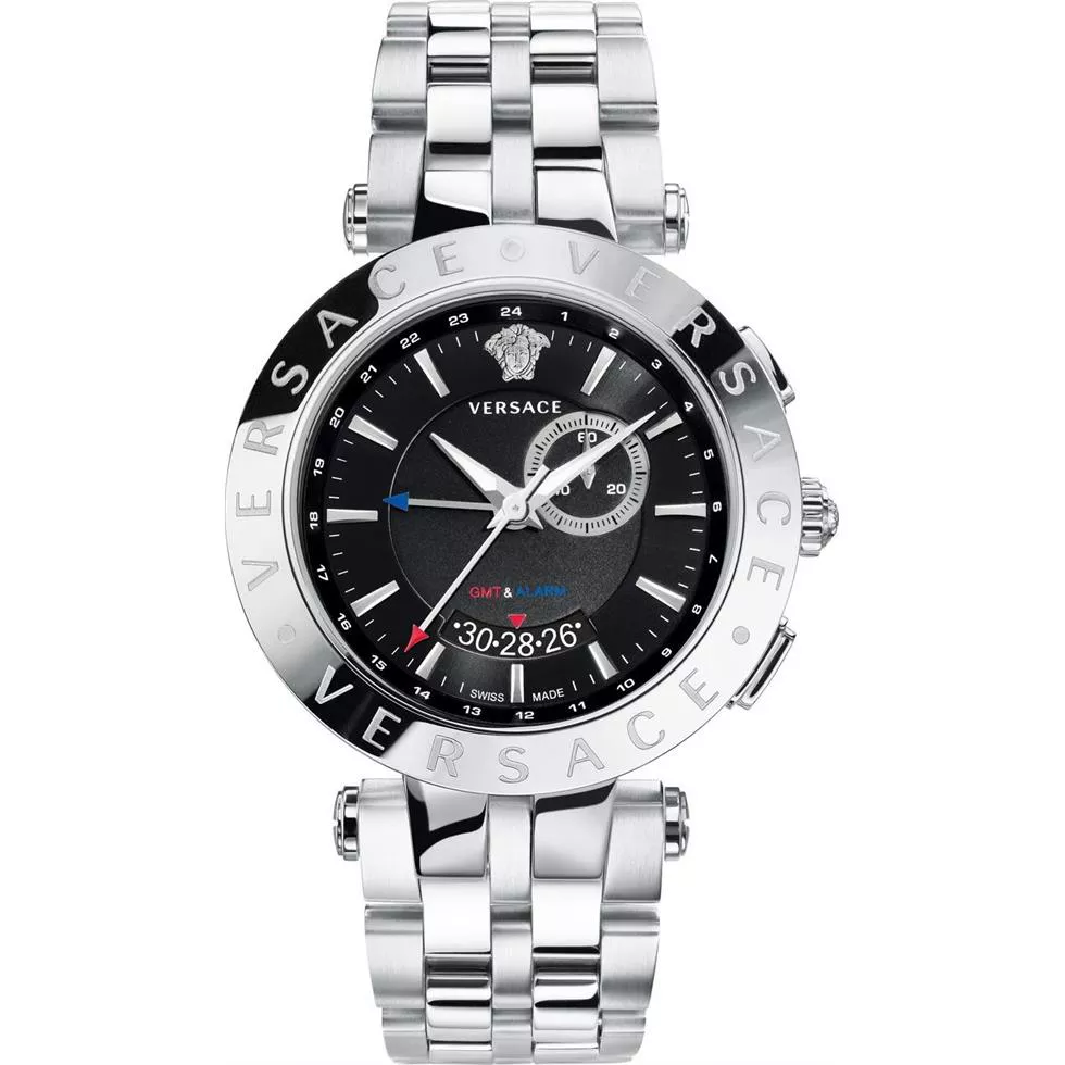 Versace V-Race Date GMT Alarm Watch 46mm