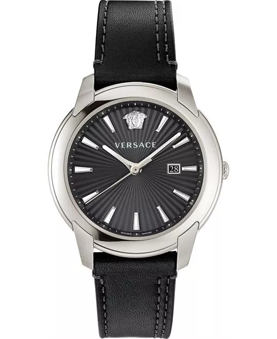 Versace V-Urban Black Swiss Watch 42mm