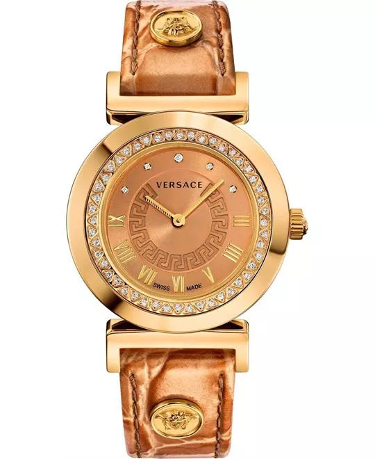 Versace Vanity Diamond Gold IP Watch 35mm