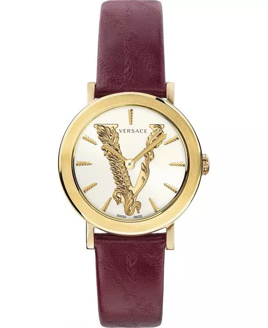 Versace Virtus Burgundy Watch 36mm  